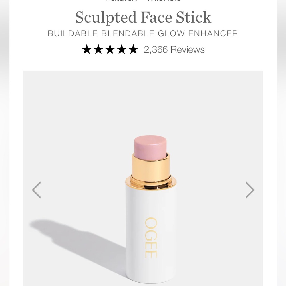 Ogee Organic Cosmetics Moonstone Shimmer Sculpted Face Stick Contour New In Box